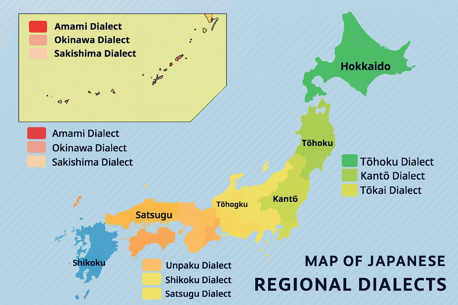 mappa dialetti giapponesi